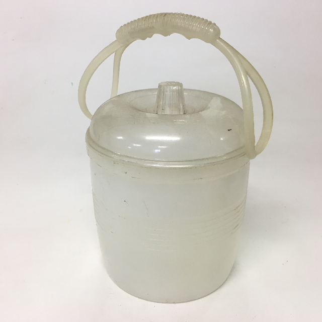 ICE BUCKET, 1950s White Plastic